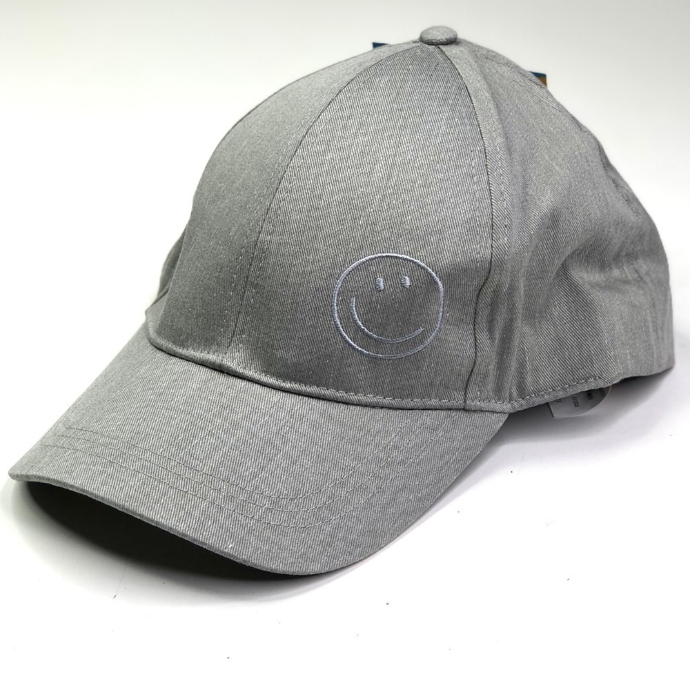 NWT ALDI Capsule Collection 2023 baseball hat cap light grey smiley face OS
